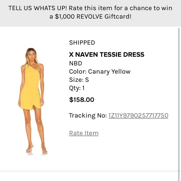 Yellow cocktail dress - Picture 3 of 4